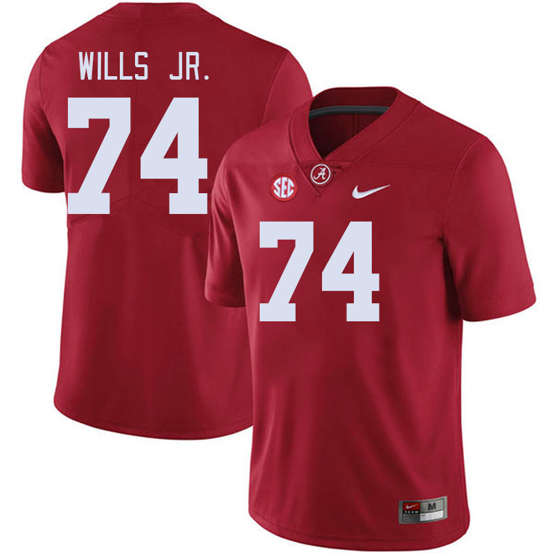 #74 Jedrick Wills Jr. Alabama Crimson Tide Jerseys Football Stitched-Crimson